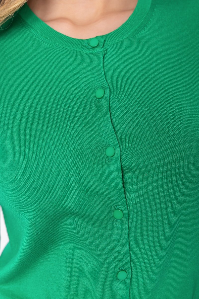 3/4 Sleeve Knit Cardigan (Green) - Image 5