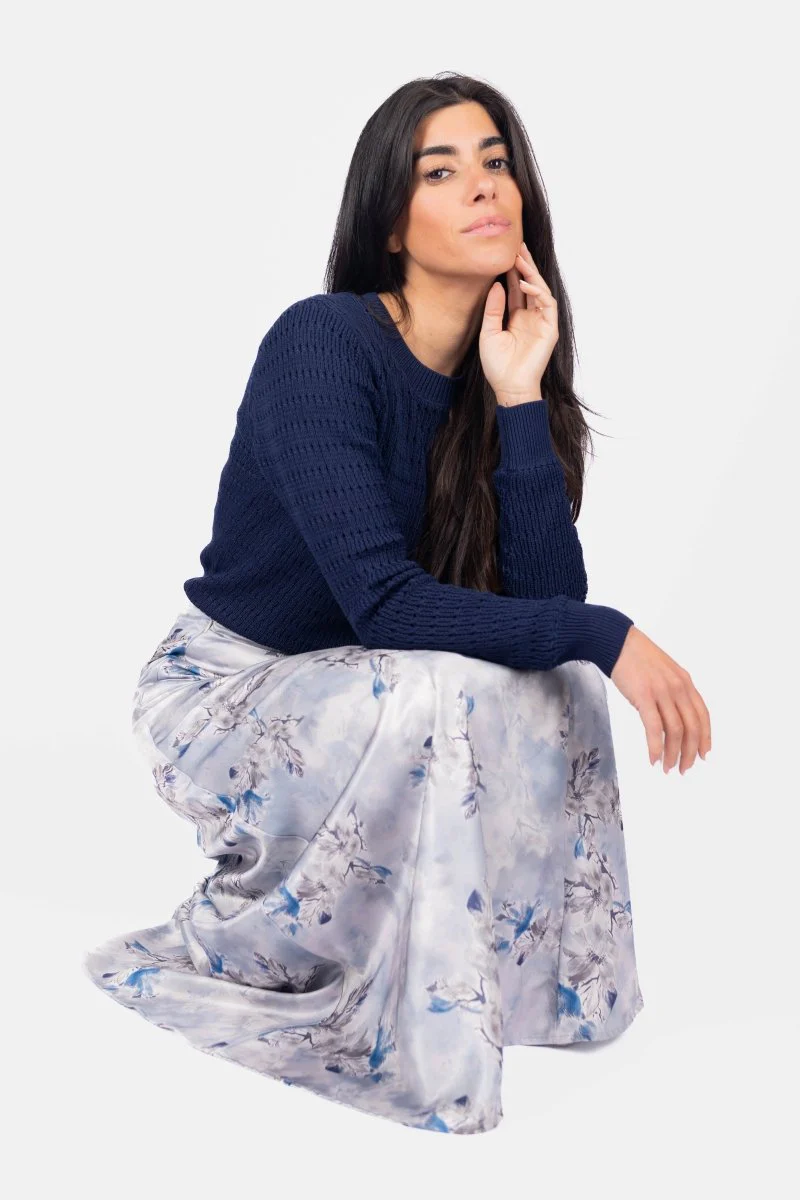 Adriana Skirt (Grey/Blue) - Image 2