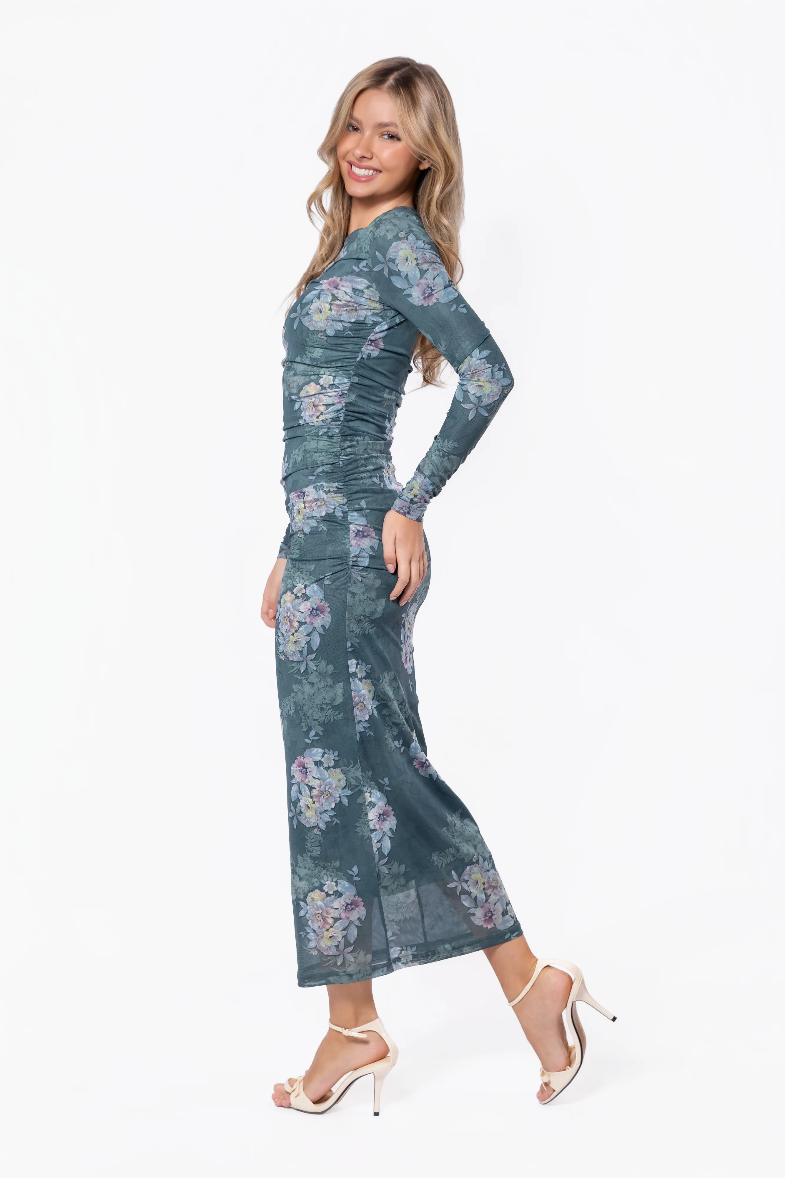 Alia Dress (Green Flower) - Image 3