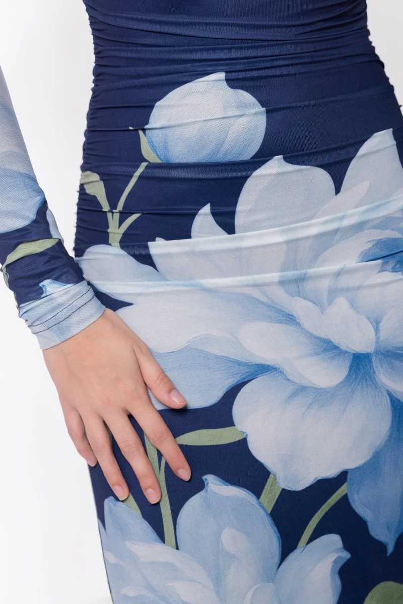 Alia Dress (Navy Ground) - Image 6