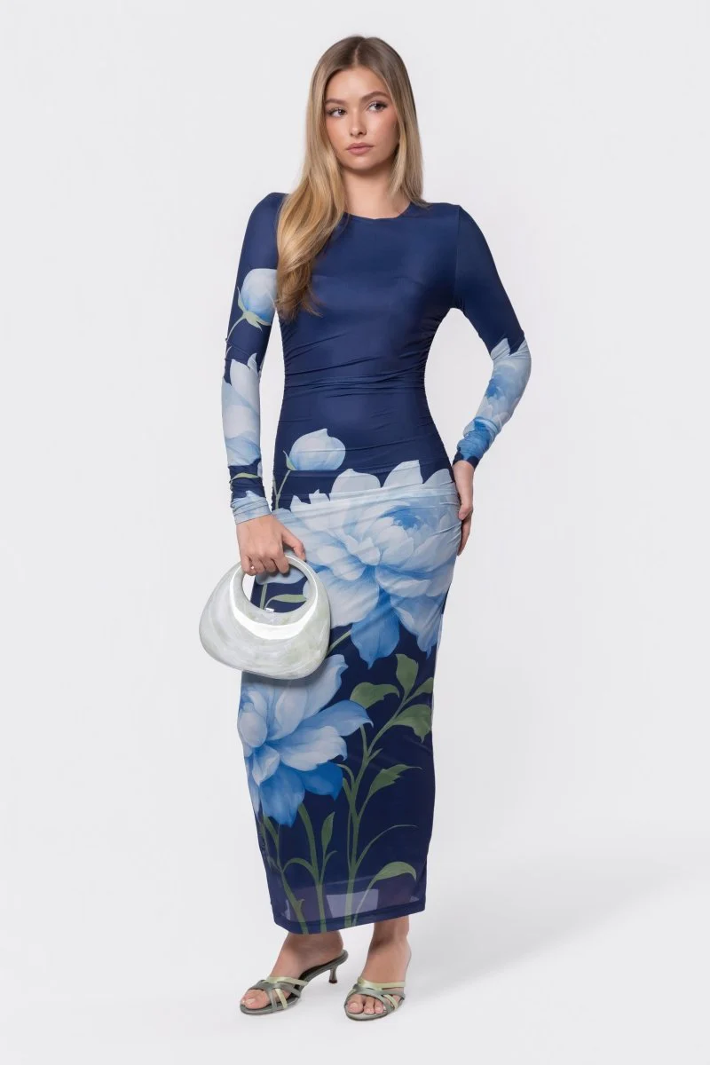 Alia Dress (Navy Ground) - Image 7