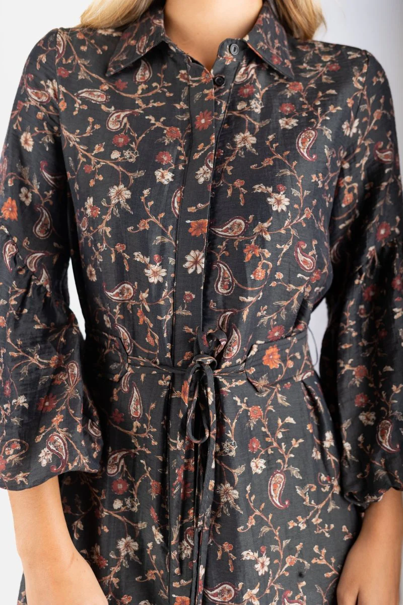 Alice Dress Long Sleeve 53" (Black Pattern) - Image 5