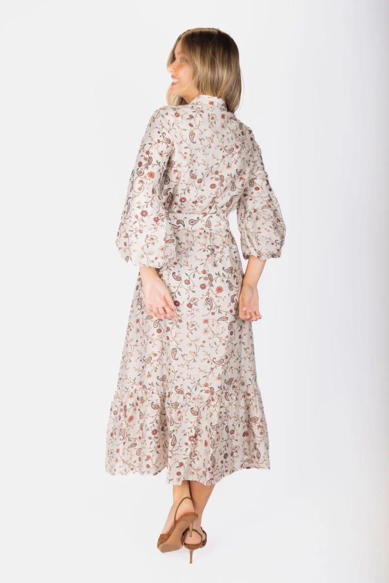 Alice Dress Long Sleeve 53" (Ivory Pattern) - Image 3