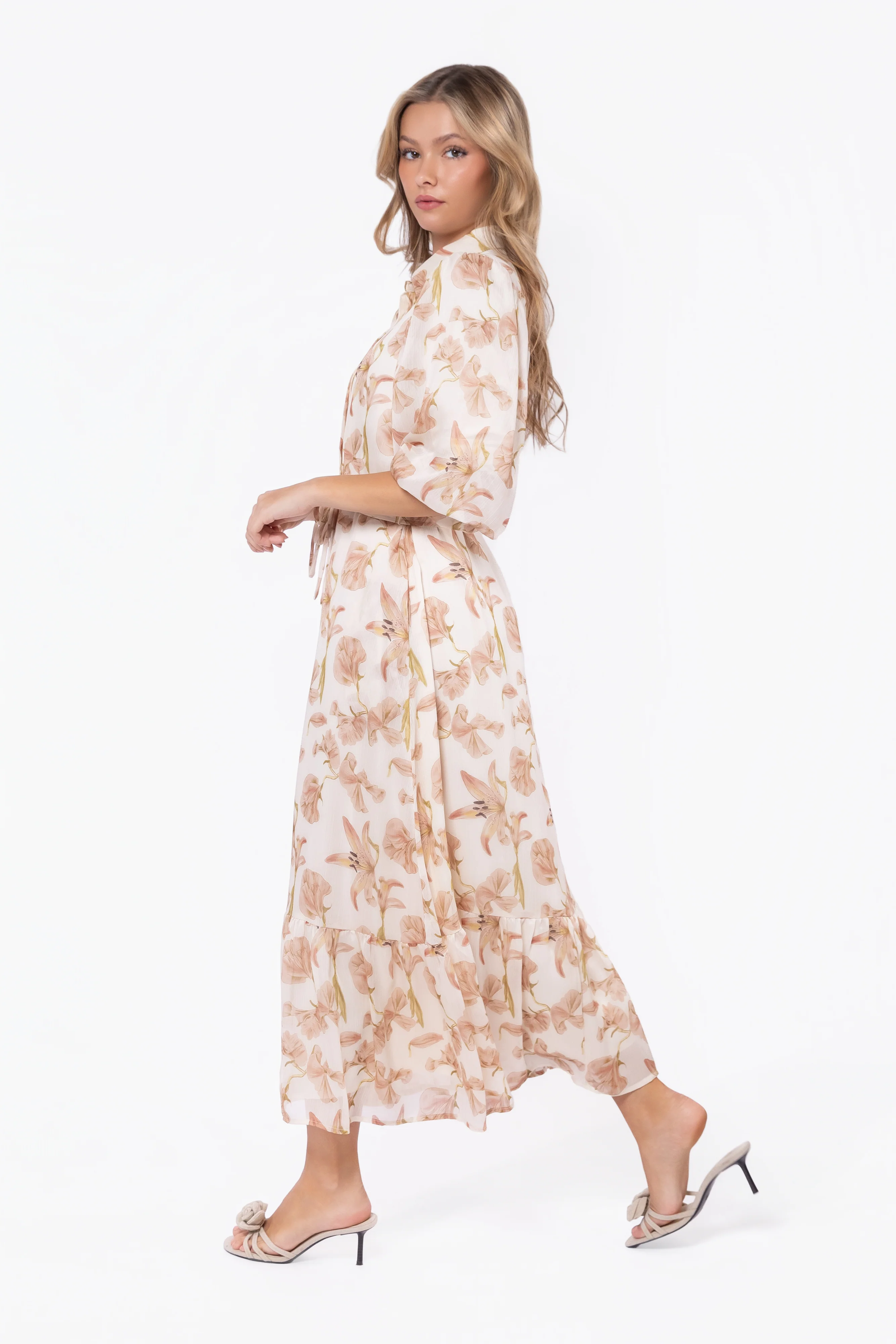 Alice Dress Short Sleeve (Ivory Khaki) - Image 3