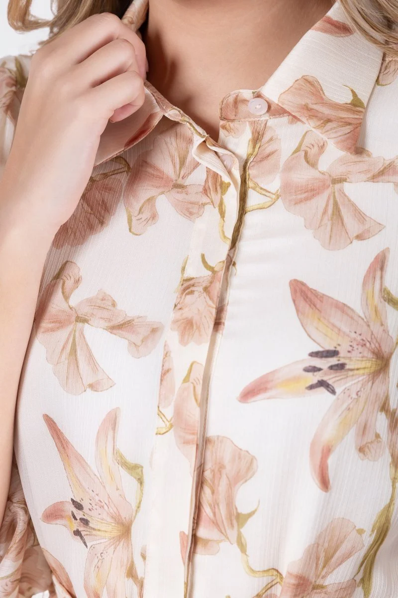 Alice Dress Short Sleeve (Ivory Khaki) - Image 5