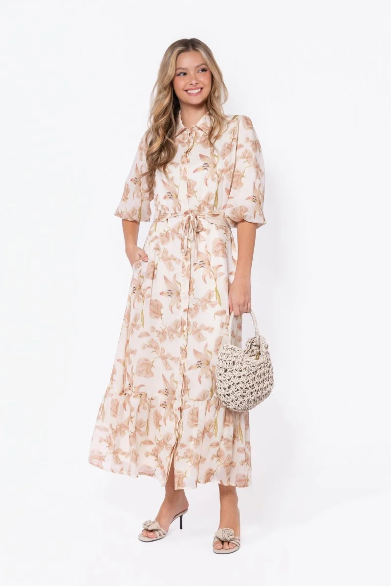 Alice Dress Short Sleeve (Ivory Khaki) - Image 6