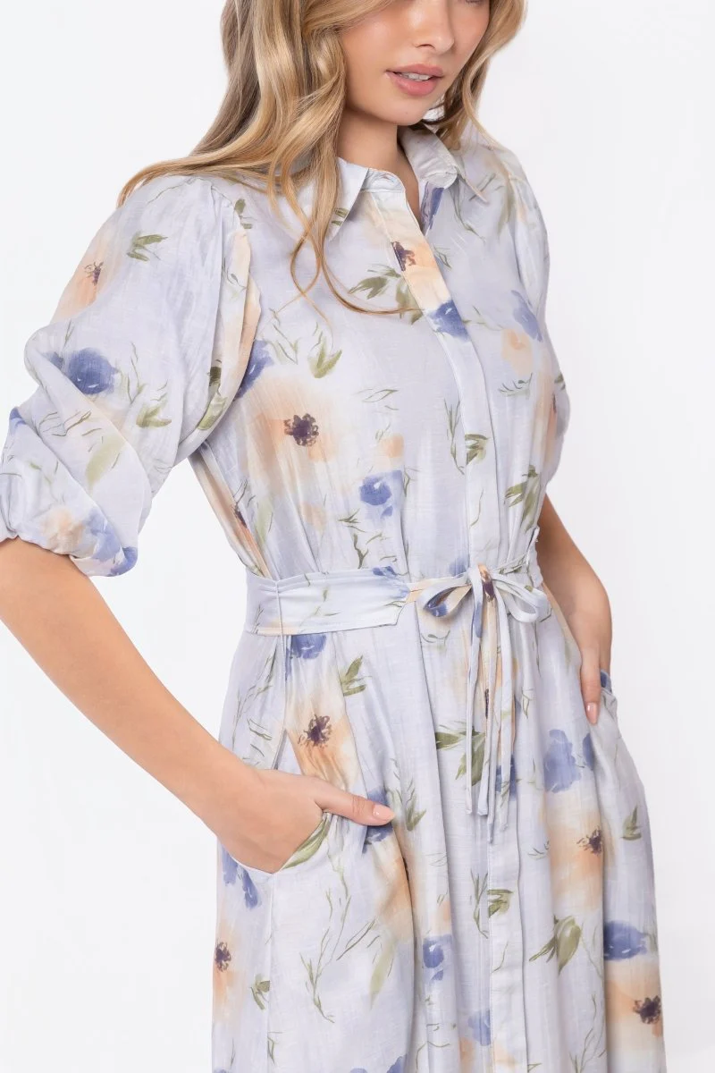 Alice Dress Short Sleeve (Beige/Purple) - Image 5