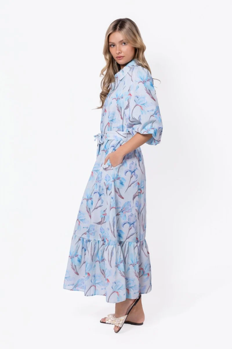 Alice Dress Short Sleeve (Blue Flower) - Image 3