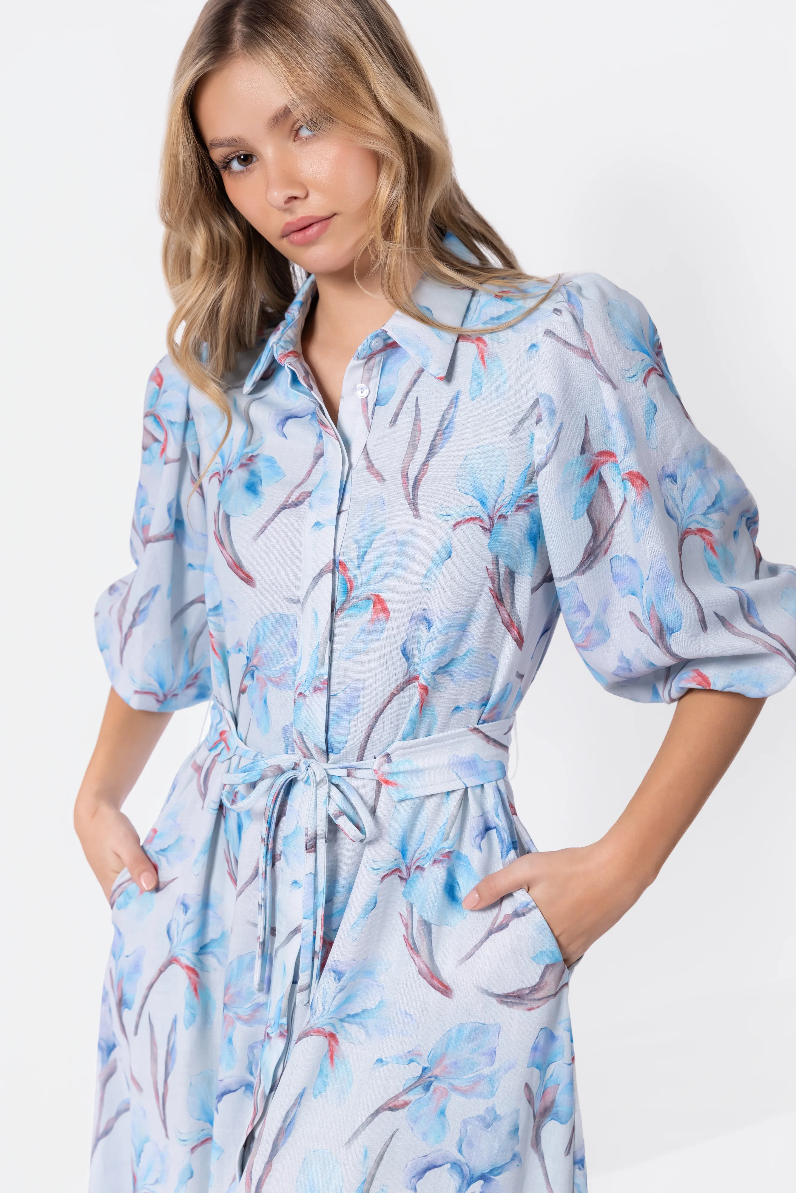 Alice Dress Short Sleeve (Blue Flower) - Image 5