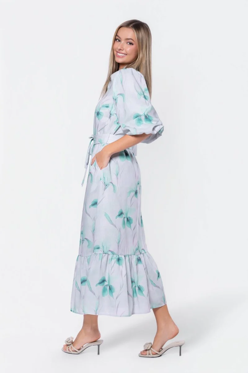 Alice Dress Short Sleeve (Green Flower) - Image 3