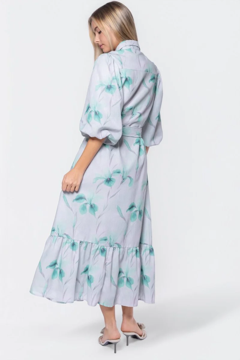 Alice Dress Short Sleeve (Green Flower) - Image 4