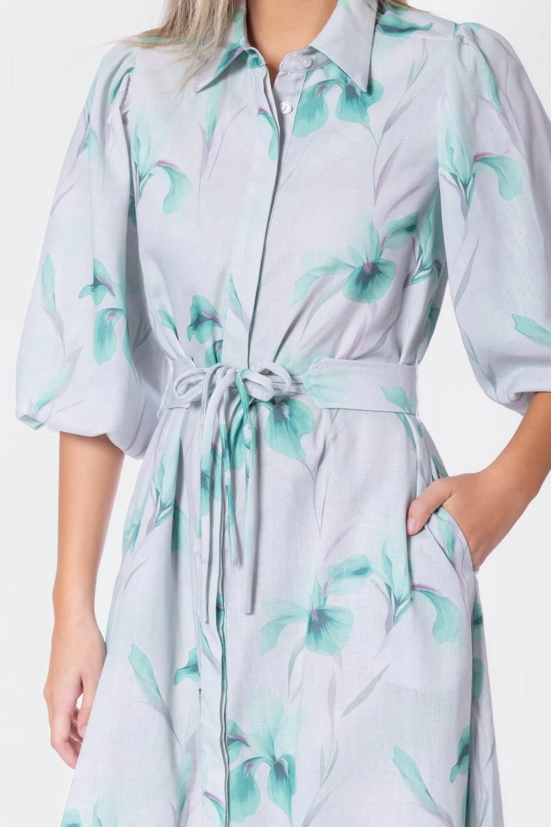 Alice Dress Short Sleeve (Green Flower) - Image 5