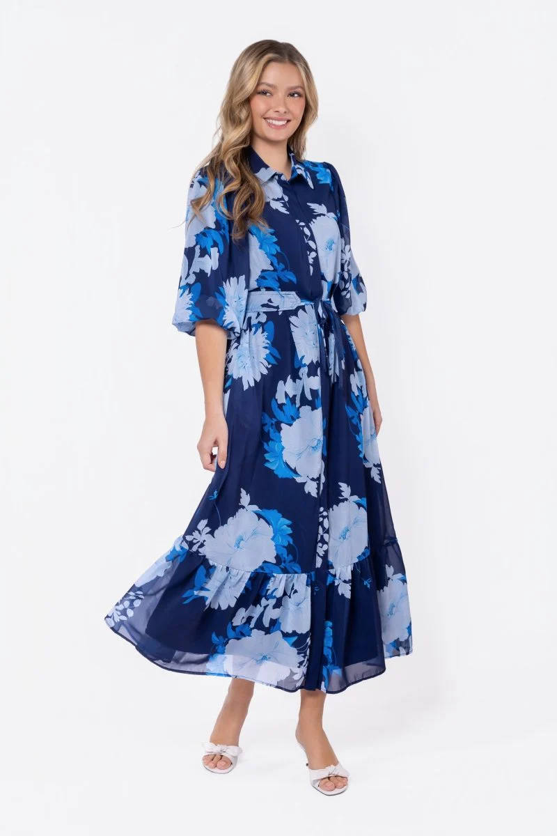 Alice Dress Short Sleeve (Navy/Teal) - Image 3