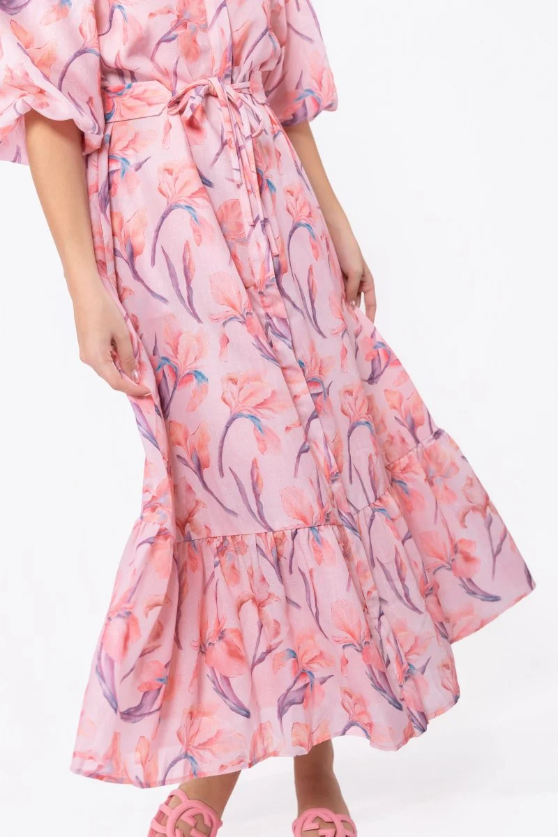 Alice Dress Short Sleeve (Peach Flower) - Image 4