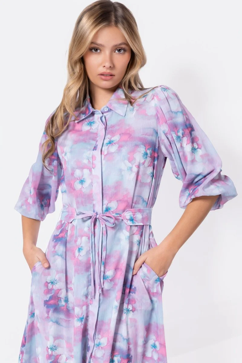 Alice Dress Short Sleeve (Raspberry/Blue) - Image 5
