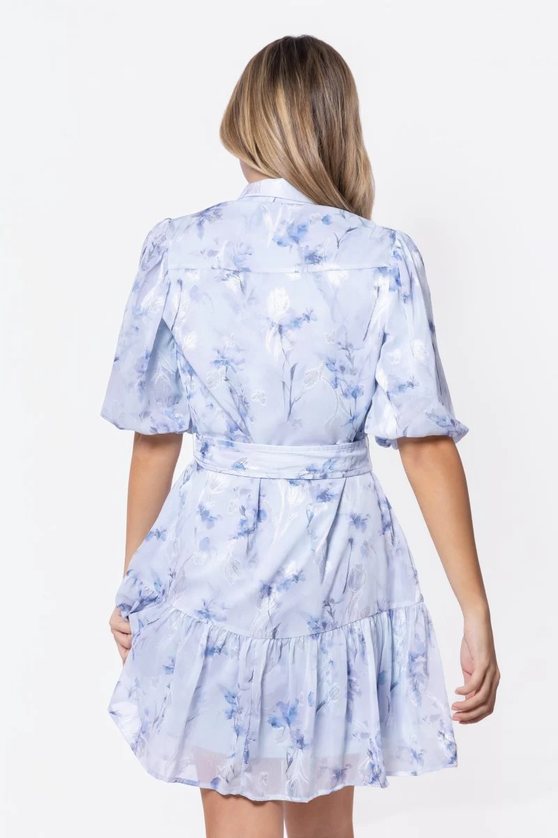 Allie Dress Short Sleeve 37" (Blue Flower) - Image 4