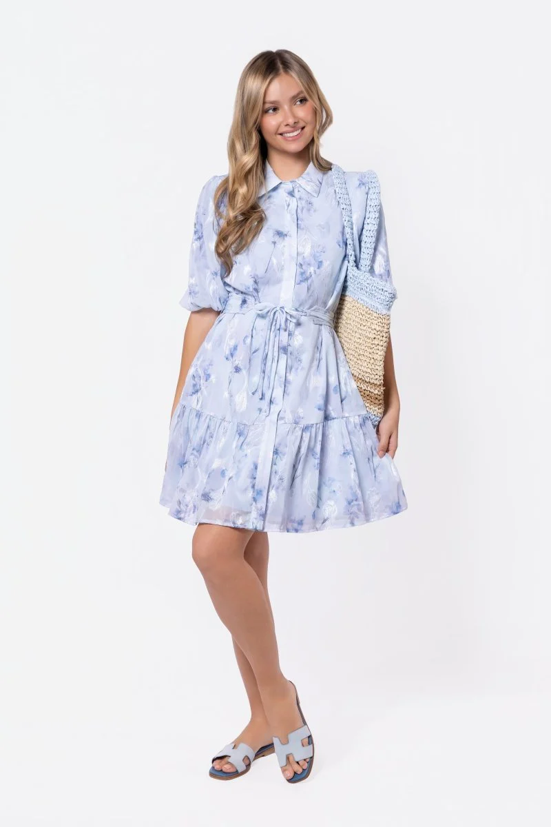 Allie Dress Short Sleeve 37" (Blue Flower) - Image 5