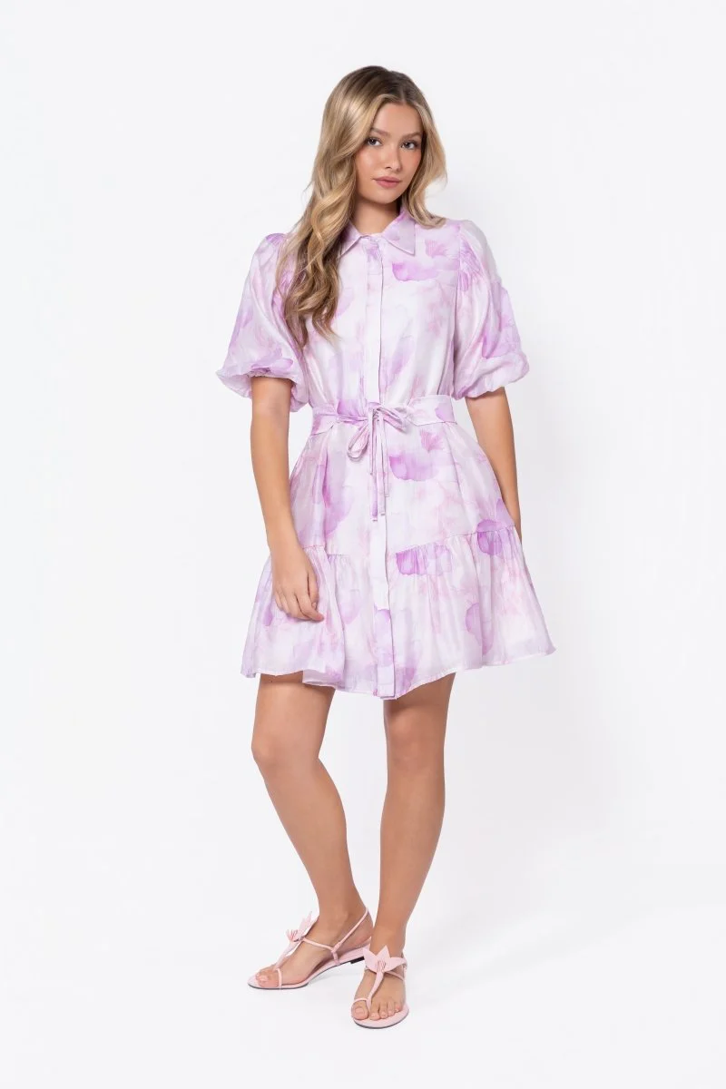 Allie Dress Short Sleeve 37" (White/Pink) - Image 2
