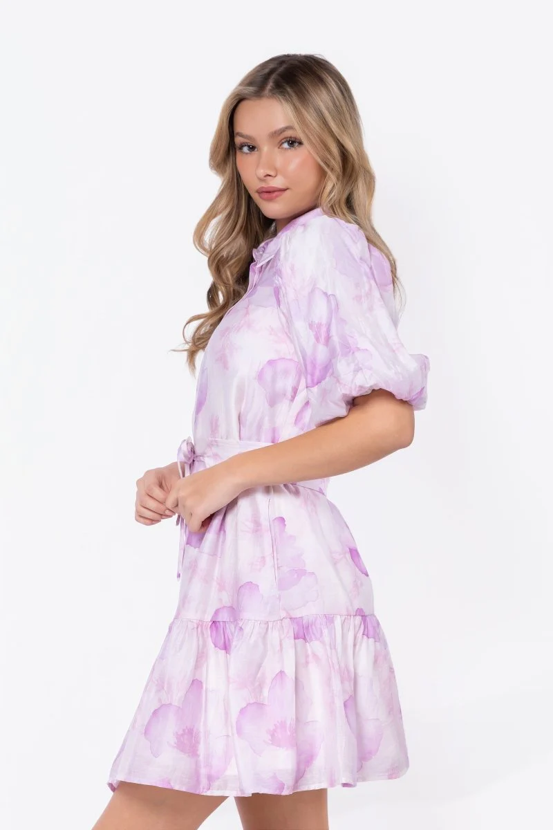 Allie Dress Short Sleeve 37" (White/Pink) - Image 3