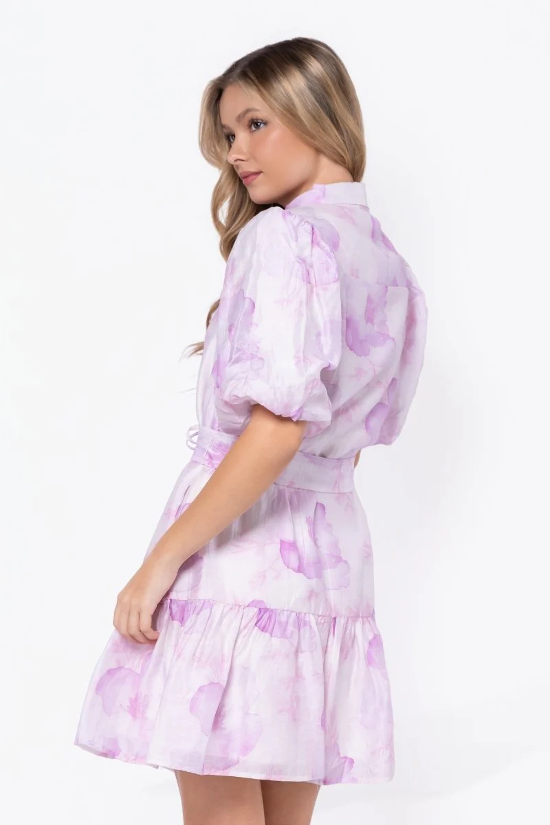 Allie Dress Short Sleeve 37" (White/Pink) - Image 4