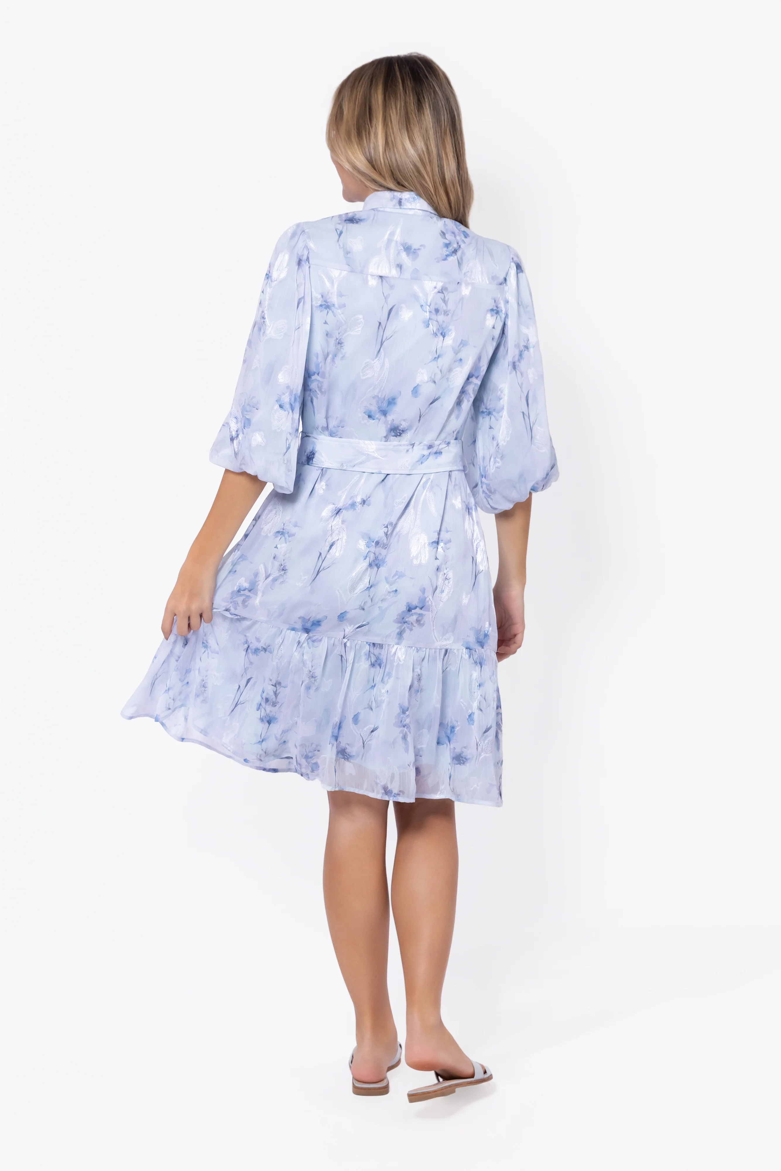 Allie Dress Short Sleeve 41" (Blue Flower) - Image 5