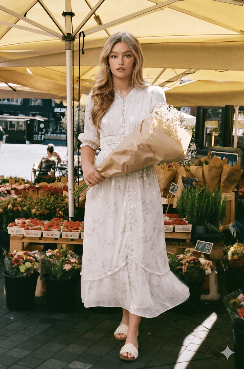 Amelia Dress (Sage Flower) - Image 4