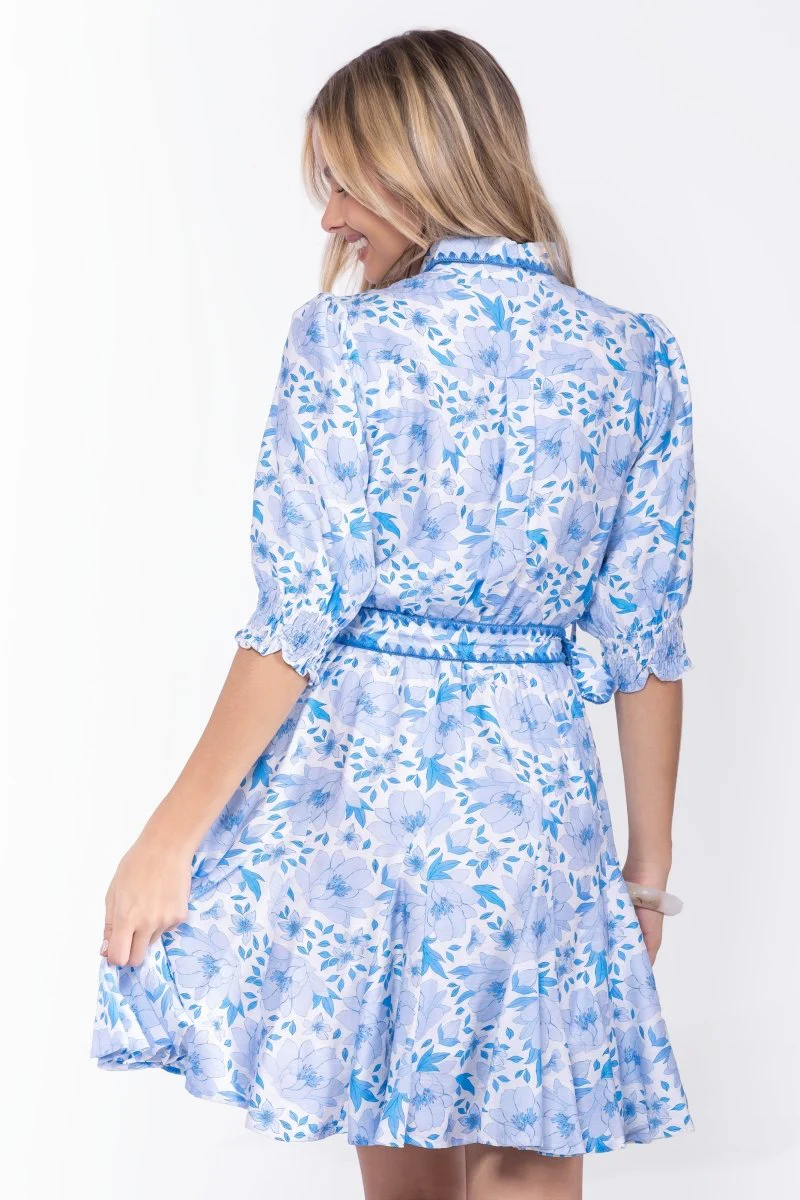 Analia Dress 36" (Blue Flower) - Image 4
