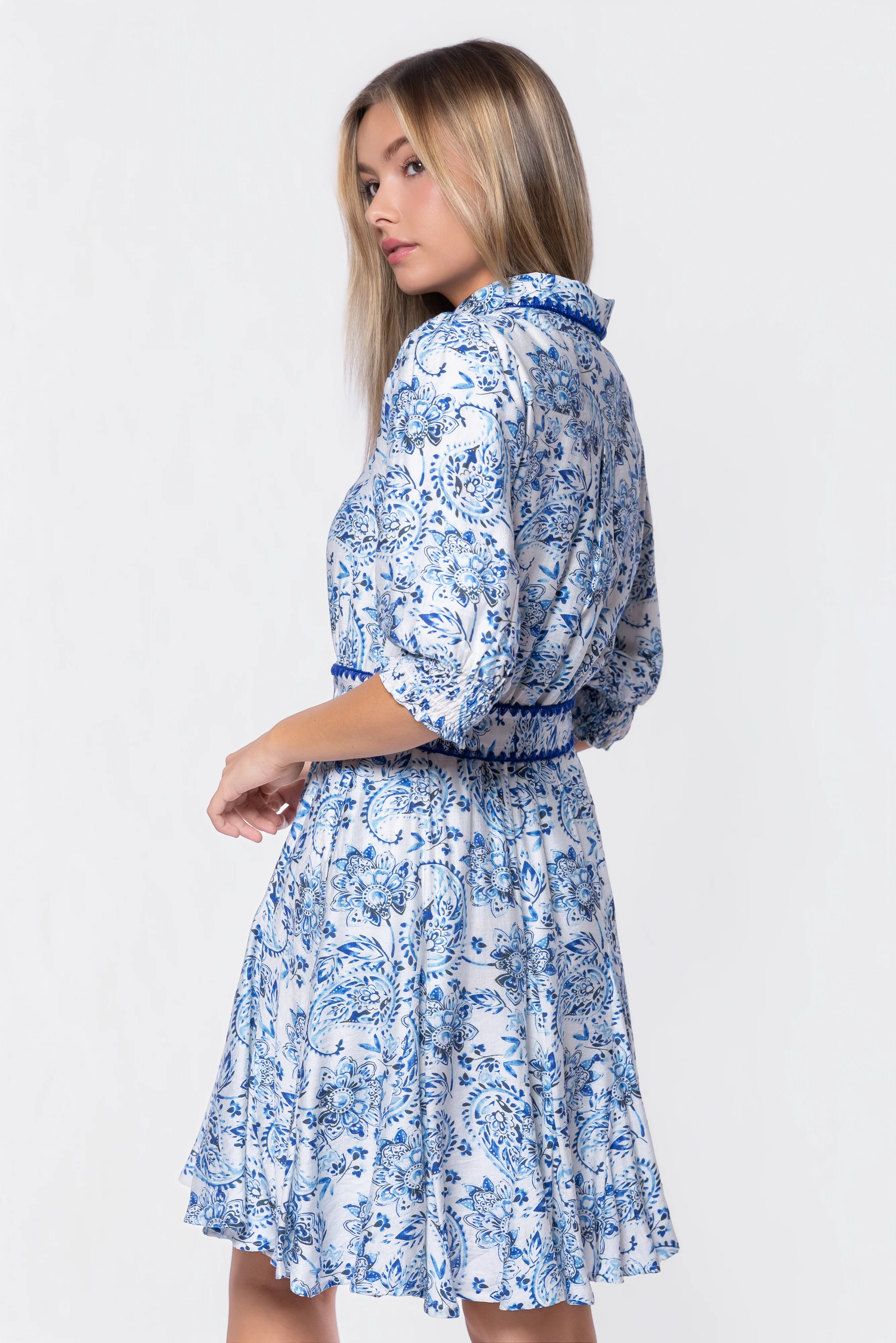 Analia Dress 36" (Blue Pattern) - Image 4