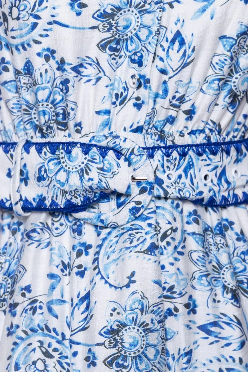 Analia Dress 36" (Blue Pattern) - Image 5