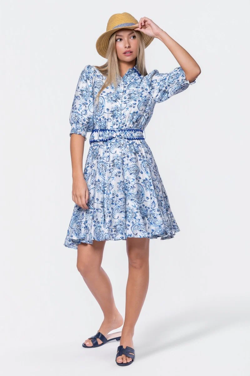 Analia Dress 36" (Blue Pattern) - Image 7
