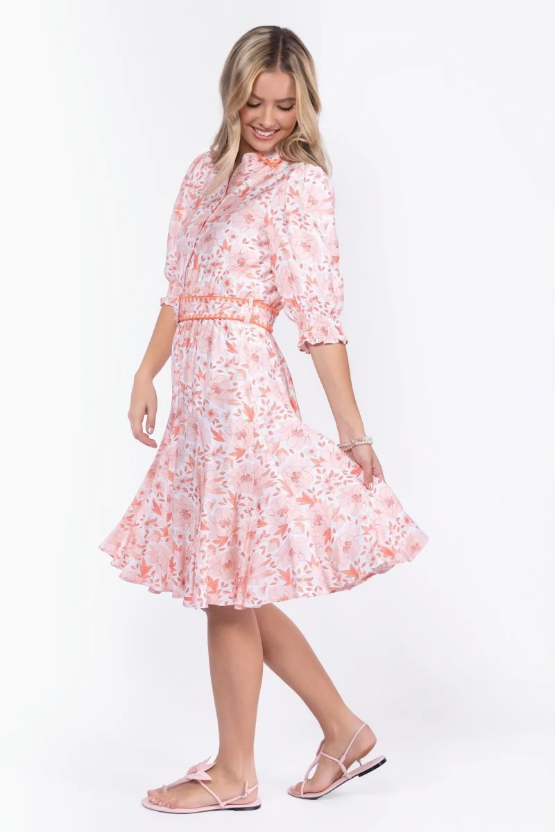 Analia Dress 41" (Peach Flower) - Image 4