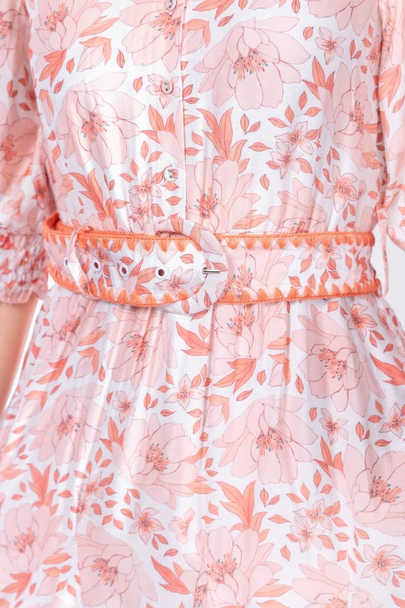 Analia Dress 41" (Peach Flower) - Image 6