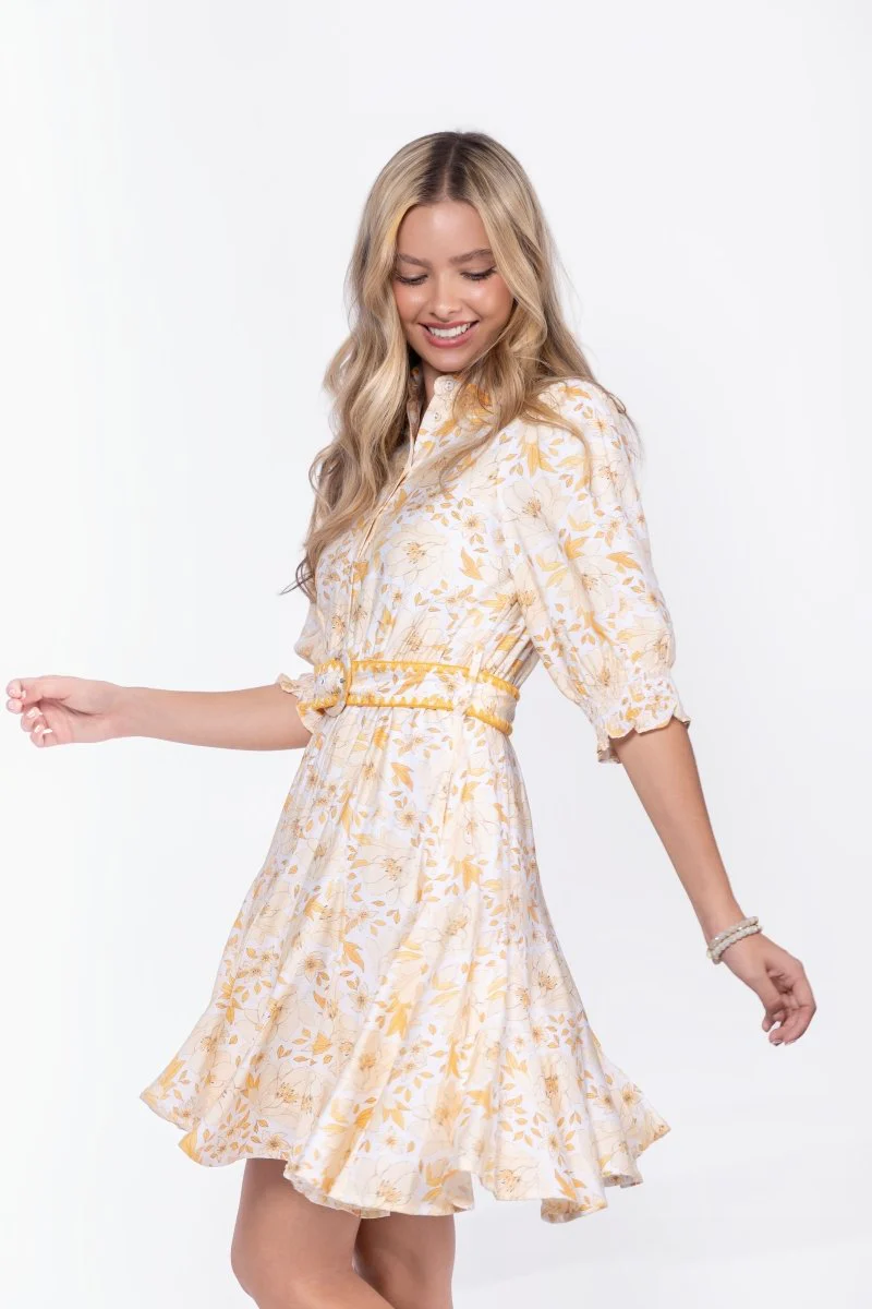 Analia Dress 36" (Yellow Flower) - Image 3