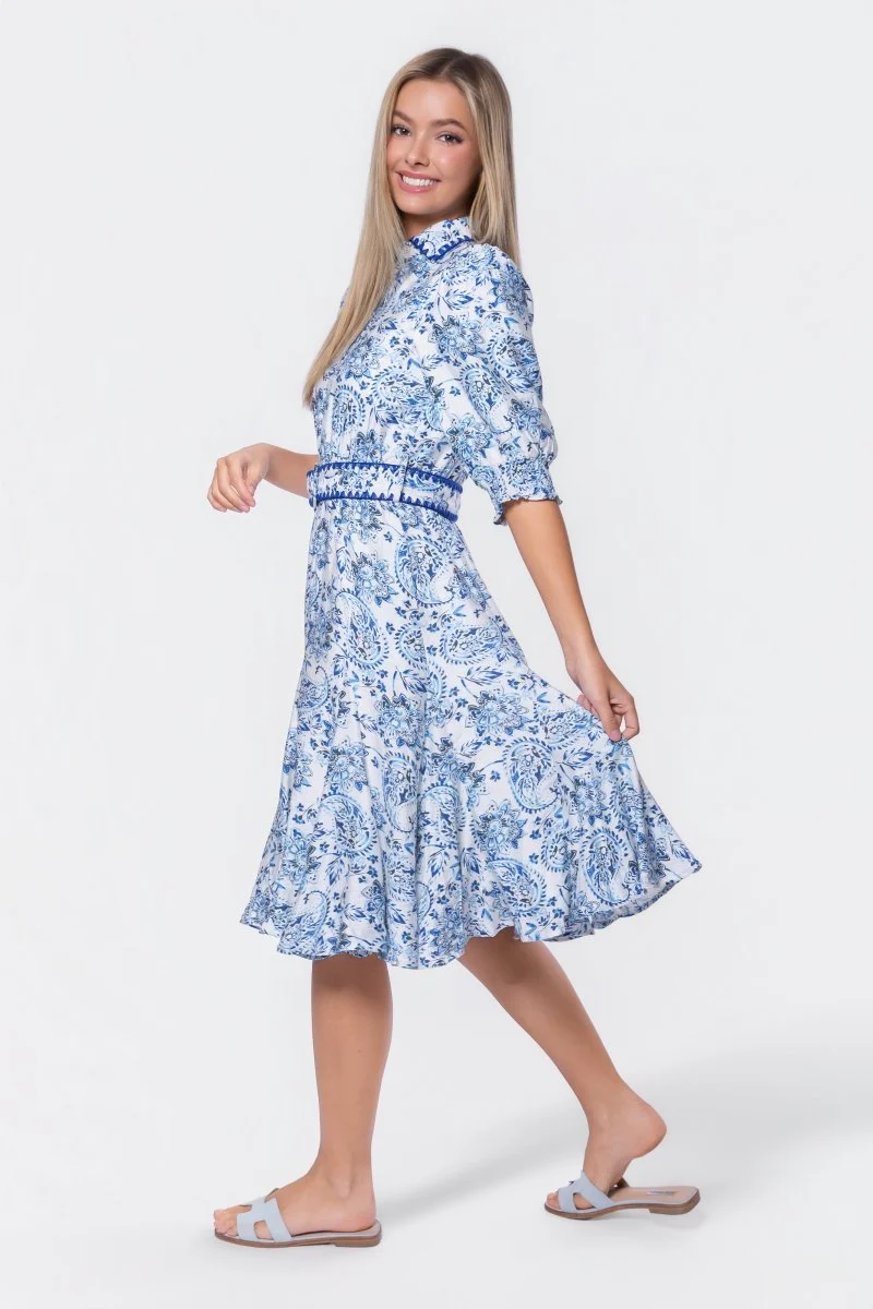 Analia Dress 42" (Blue Pattern) - Image 3