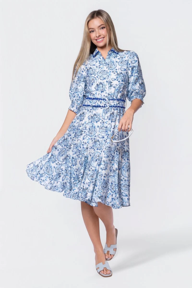 Analia Dress 42" (Blue Pattern) - Image 7