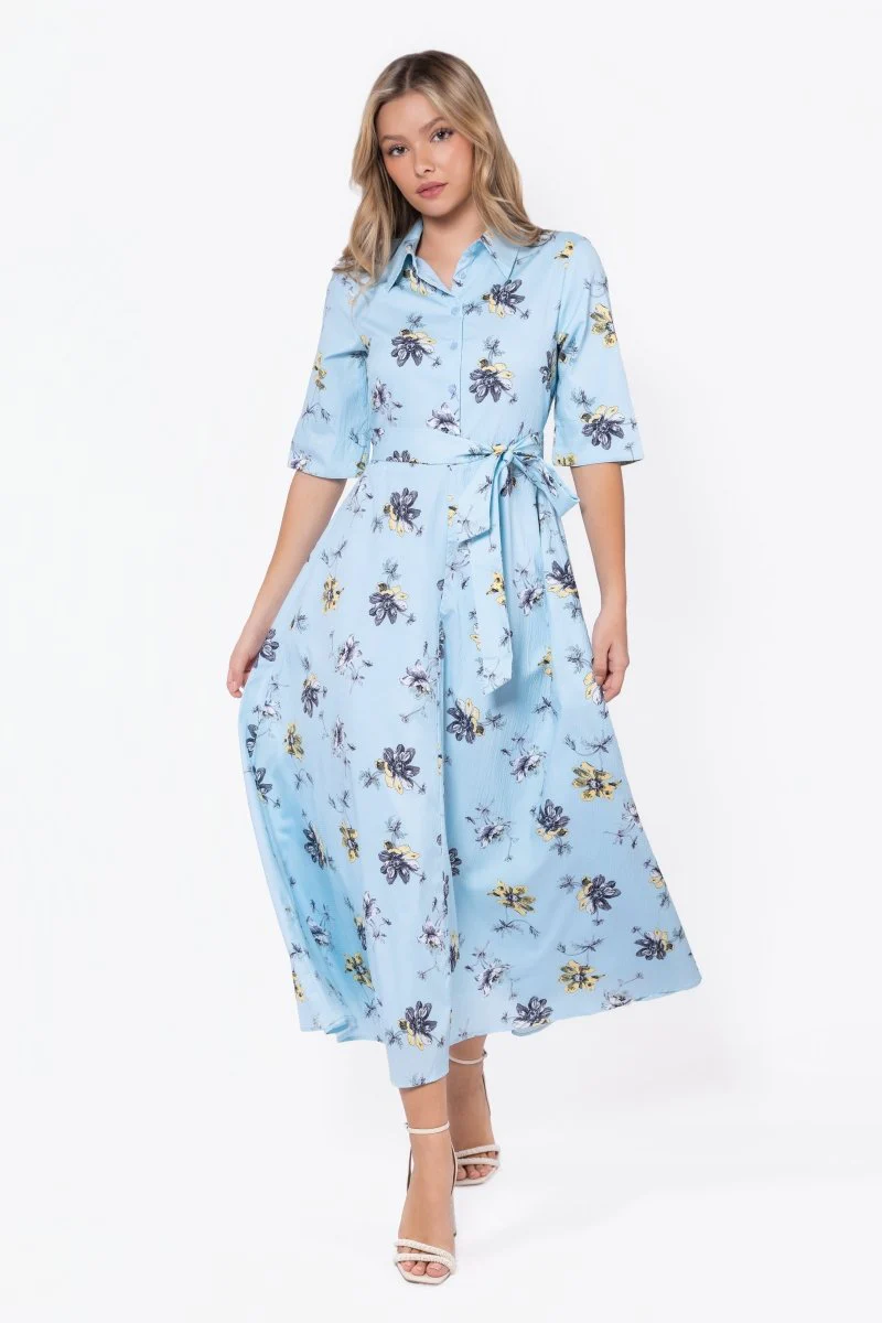 Anika Dress (Blue Flower)