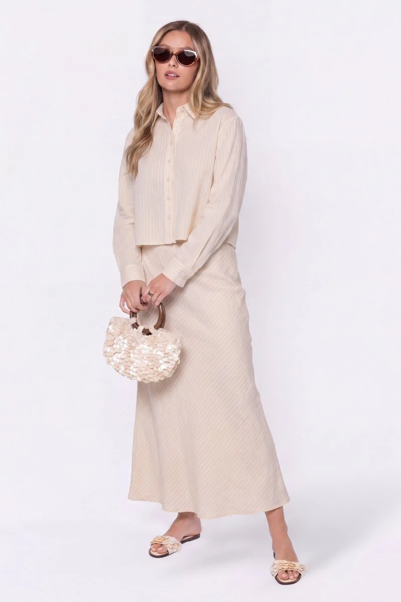 Anita Skirt (Khaki Stripe) - Image 4