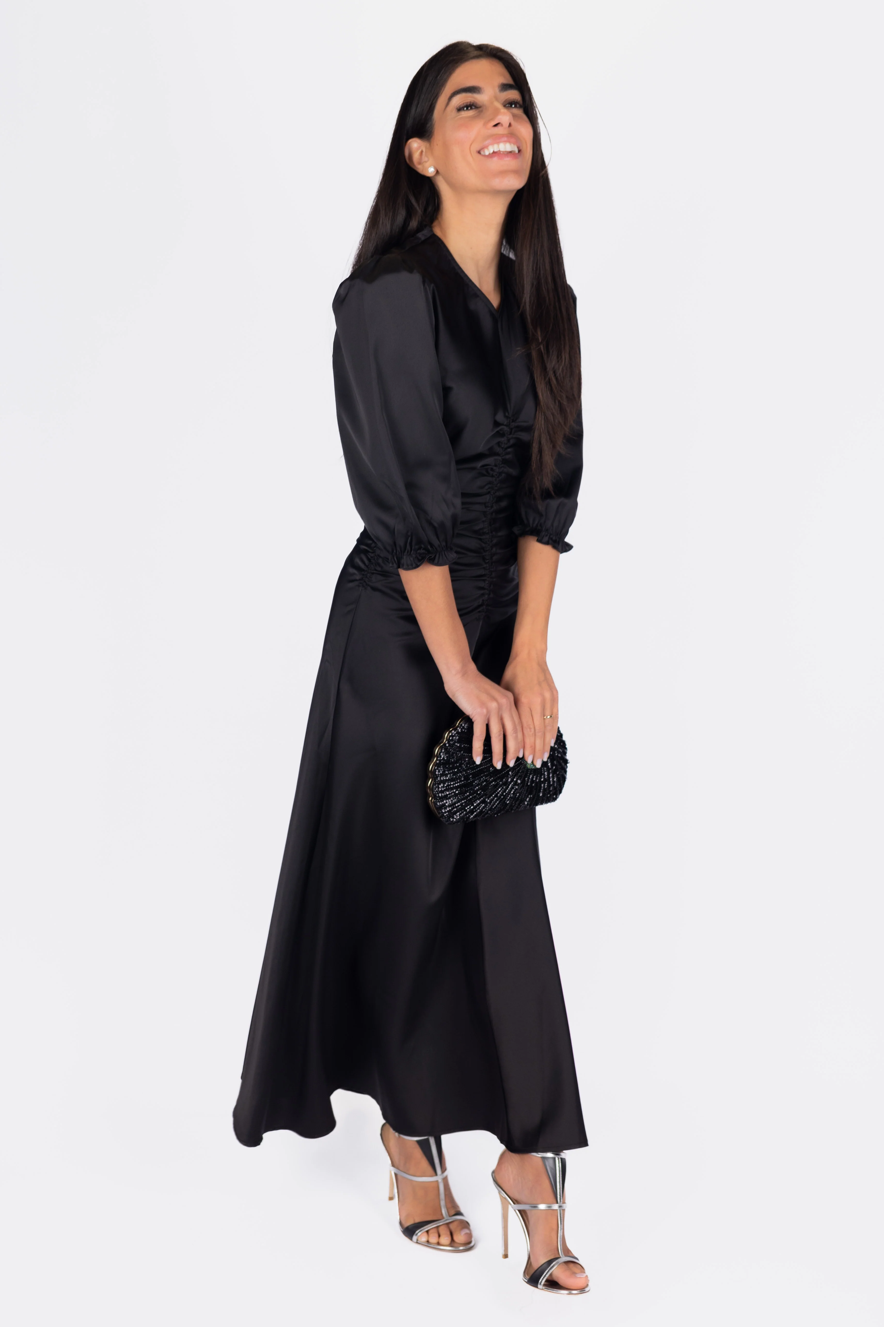 Audrey Dress Short Sleeve (Black Solid) - Image 3