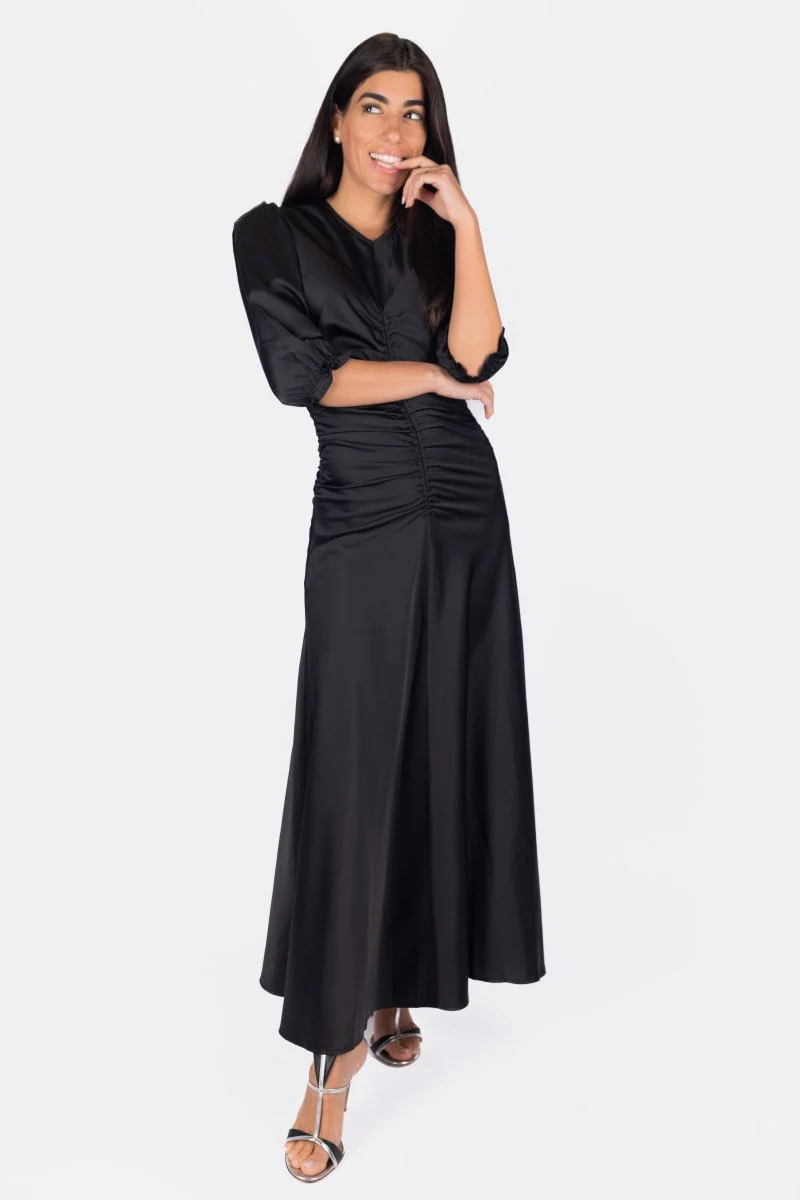 Audrey Dress Short Sleeve (Black Solid) - Image 4