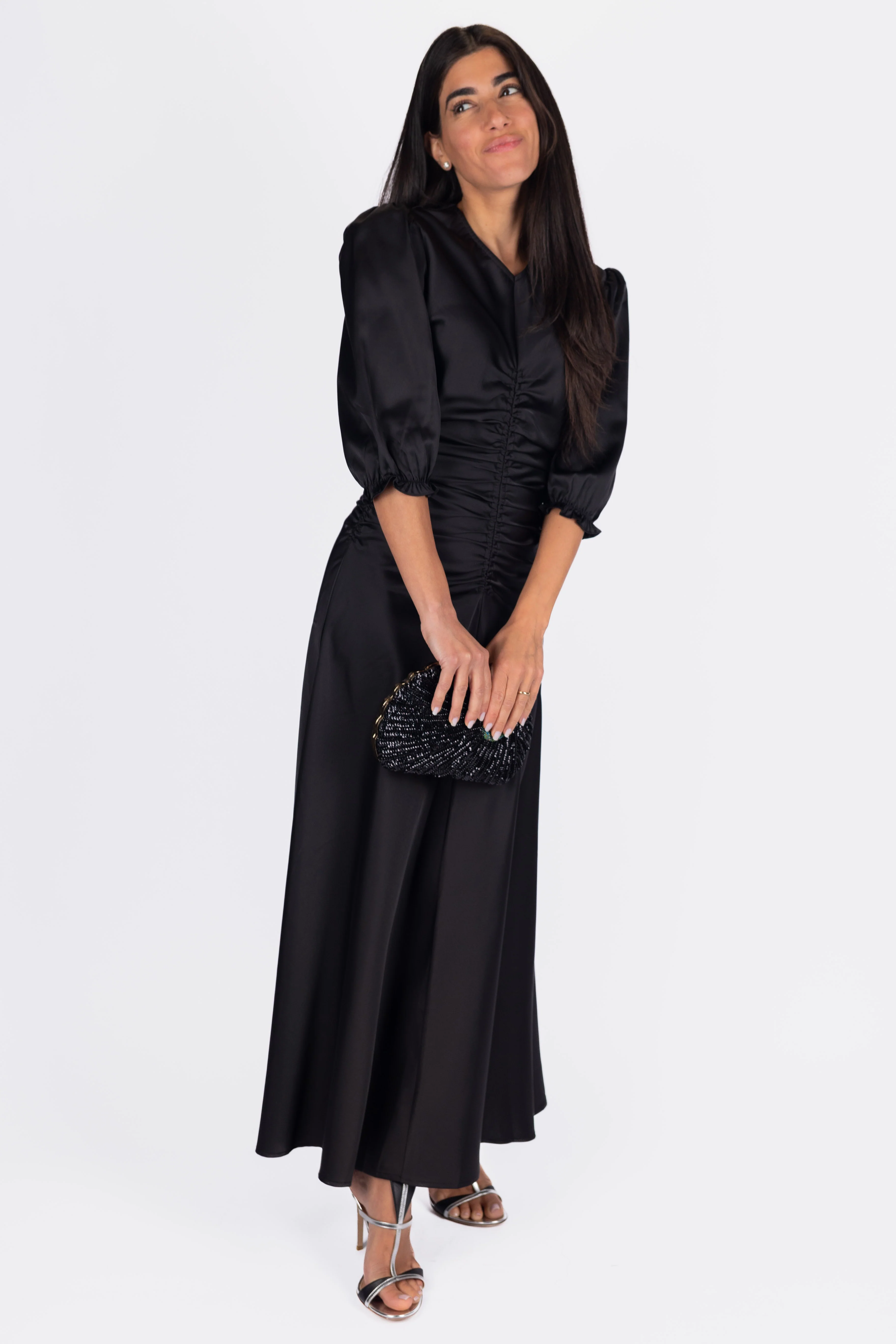 Audrey Dress Short Sleeve (Black Solid) - Image 7