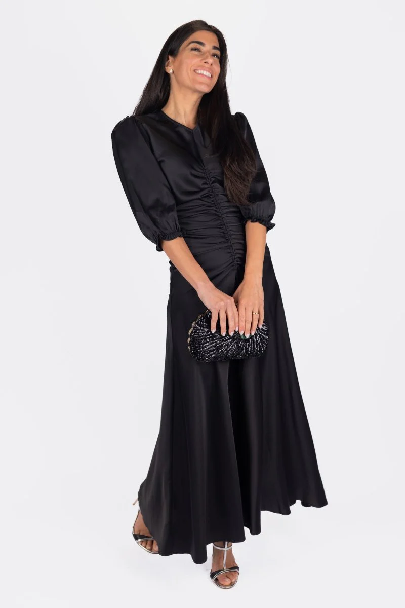 Audrey Dress Short Sleeve (Black Solid) - Image 8
