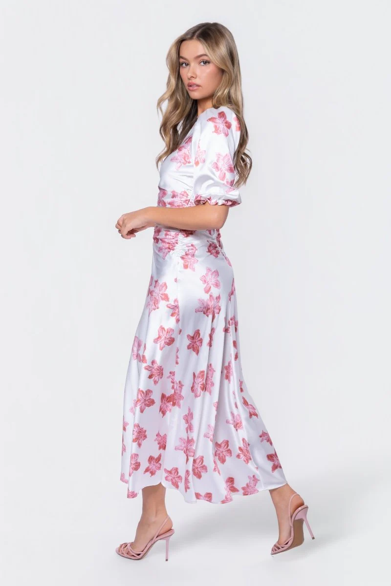 Audrey Dress Short Sleeve (Ivory Pink) - Image 3