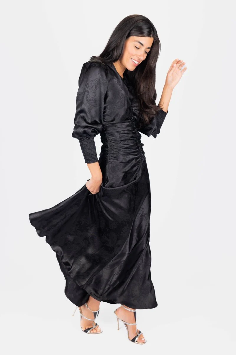 Audrey Dress Long Sleeve (Black) - Image 4