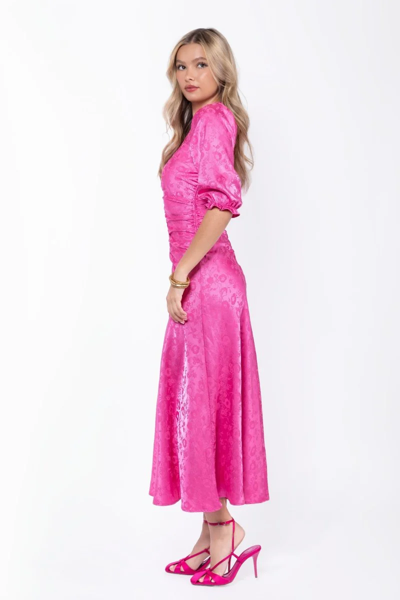 Audrey Dress Short Sleeve (Hot Pink) - Image 3