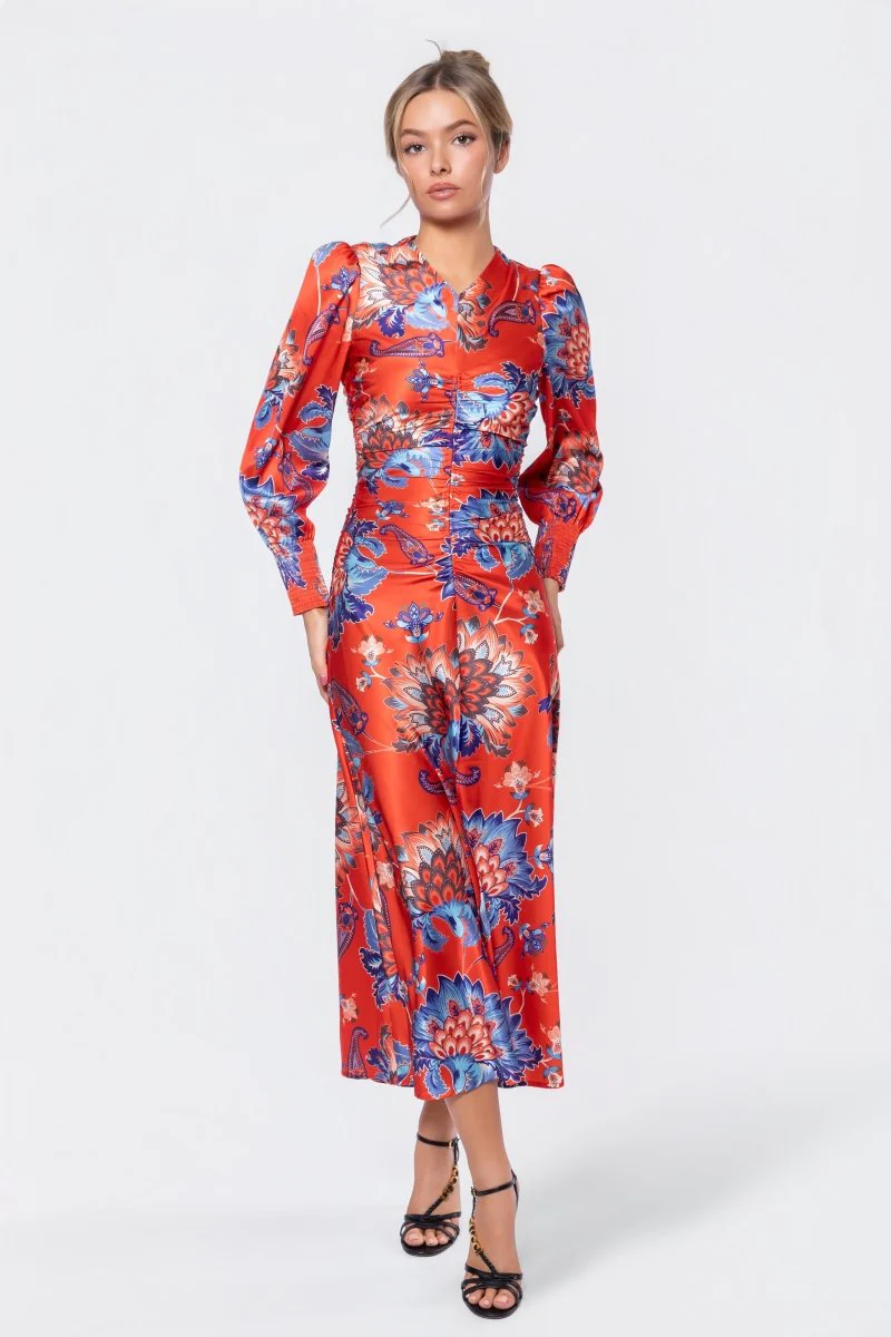 Audrey Dress Long Sleeve (Red/Blue) - Image 3