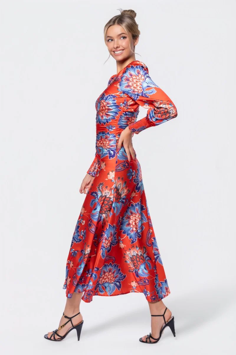 Audrey Dress Long Sleeve (Red/Blue) - Image 5