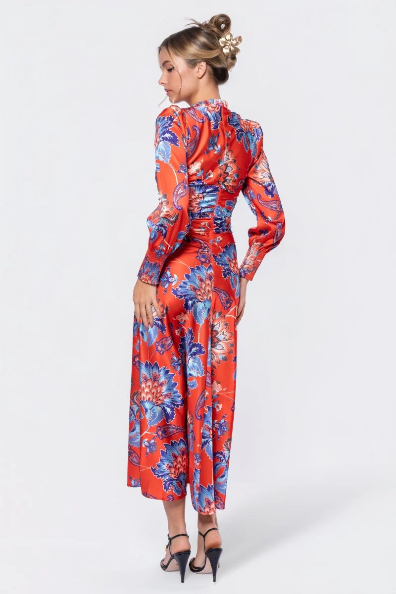 Audrey Dress Long Sleeve (Red/Blue) - Image 6