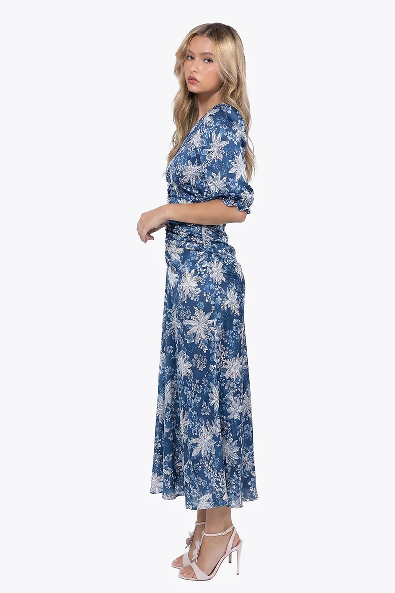 Audrey Dress Short Sleeve (Blue Flower) - Image 3