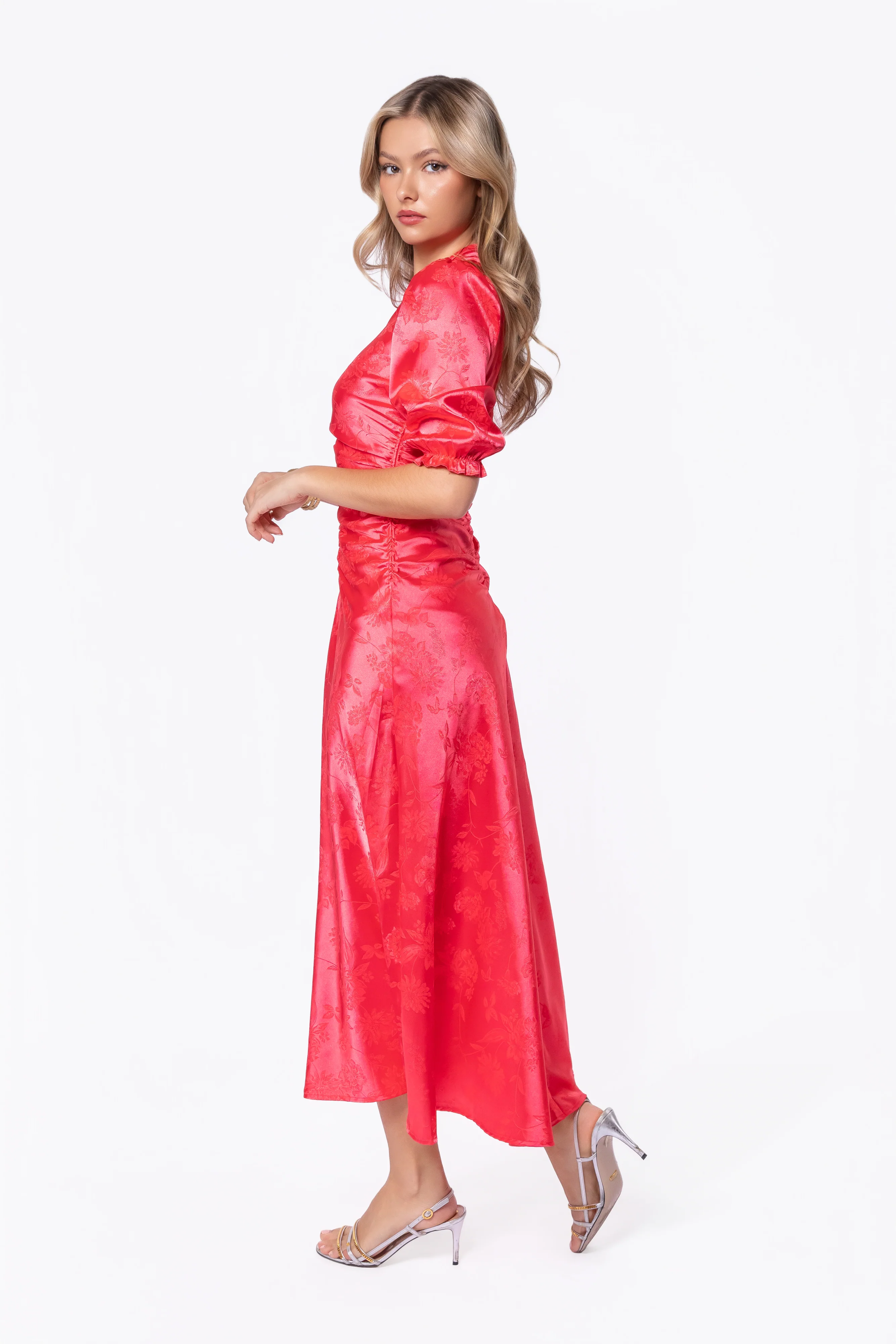 Audrey Dress Short Sleeve (Coral Pink) - Image 4