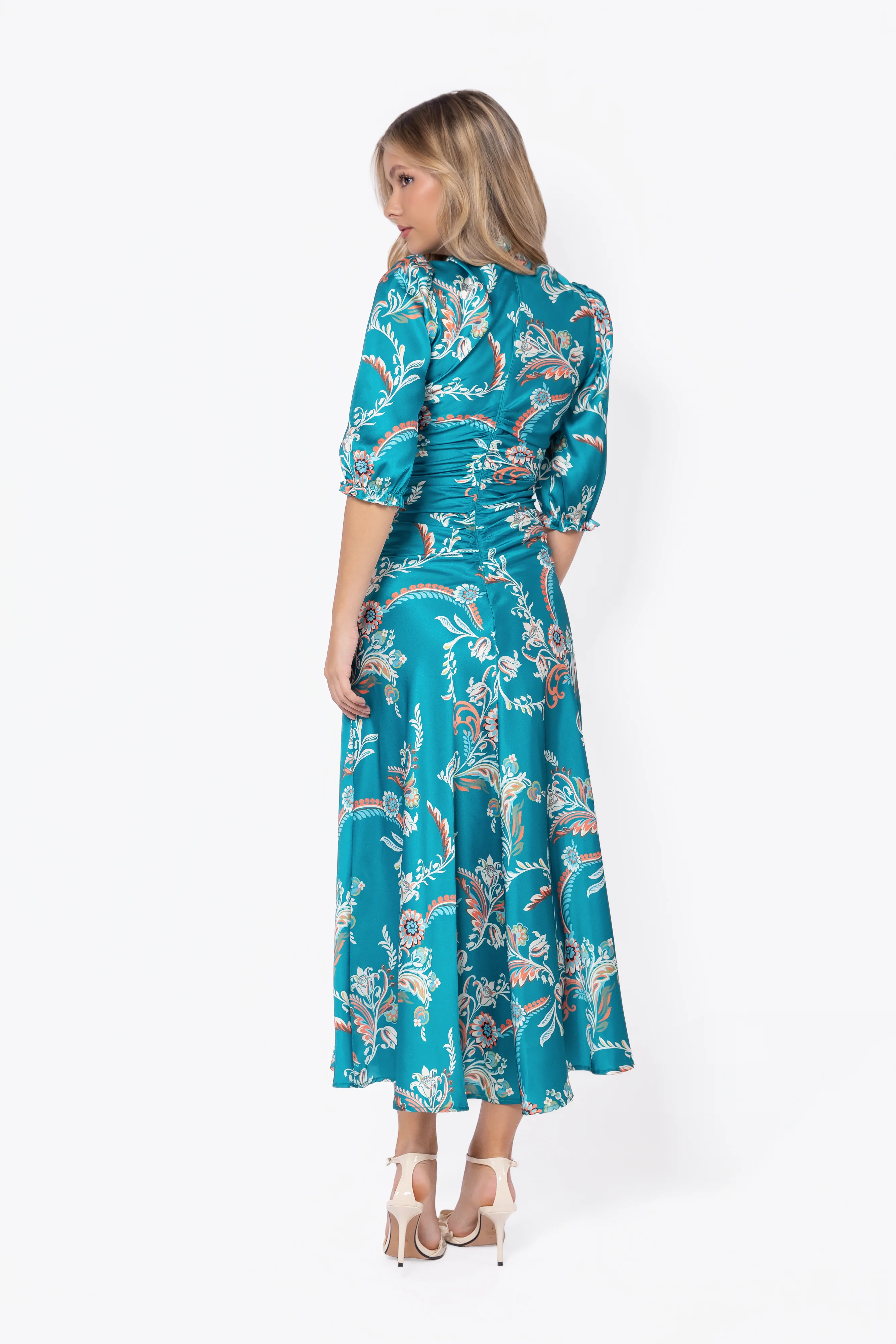 Audrey Dress Short Sleeve (Green Pattern) - Image 3